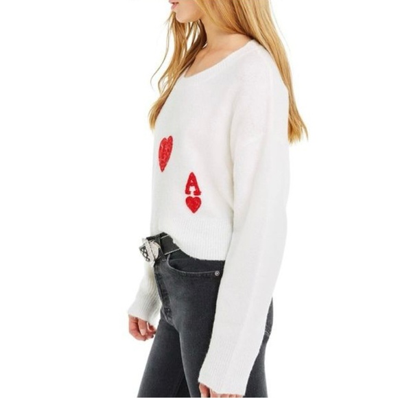 Wildfox Ace Of Hearts Sweater, Sz Small - Picture 6 of 7